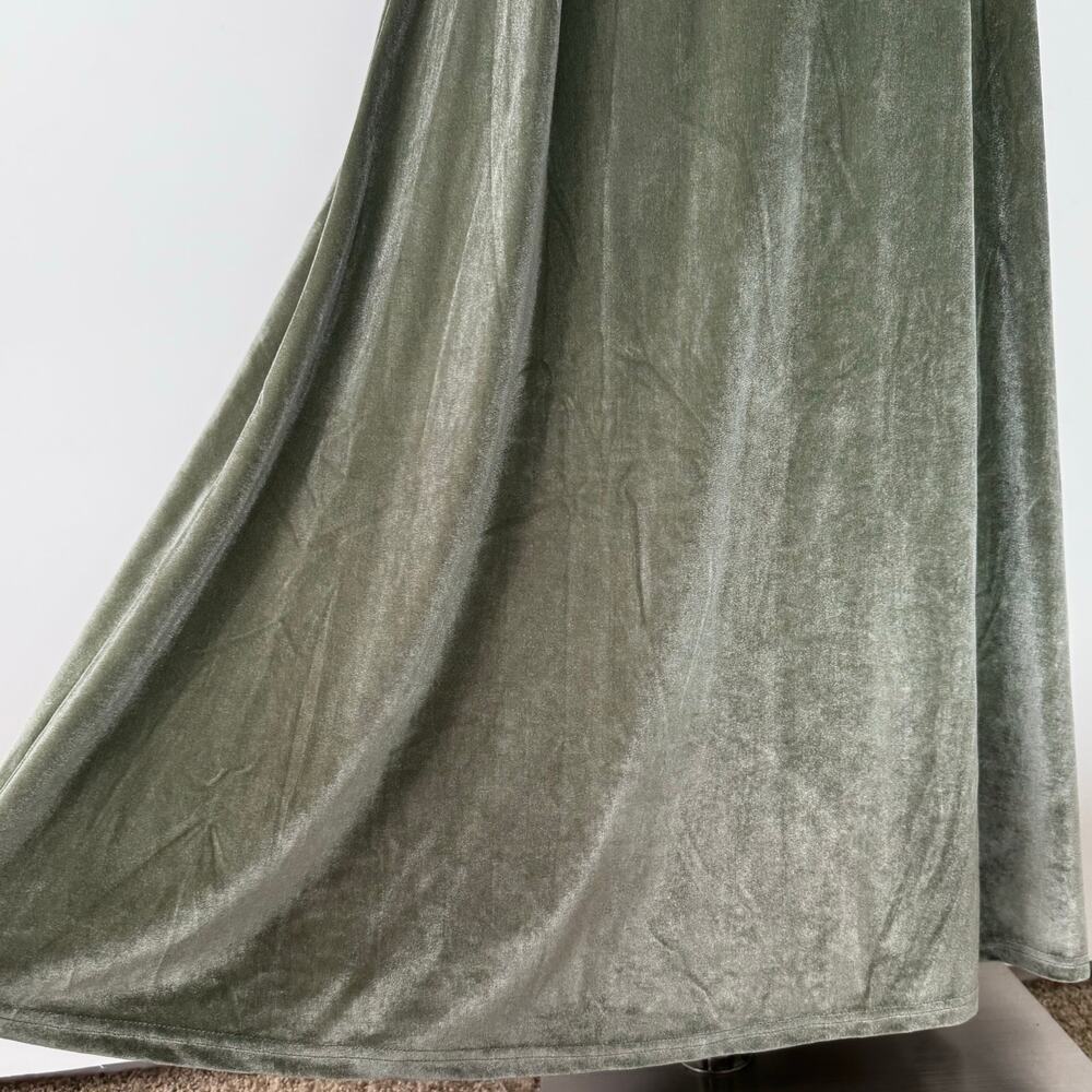 Baltic Born Meghan Velvet Wrap Maxi Dress Sage Green Short Bell Sleeves L NWT - Picture 11 of 13